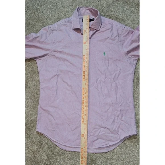 Polo Ralph Lauren Mens Medium Lavender Cotton Long Sleeve Button Down Shirt - Picture 6 of 8